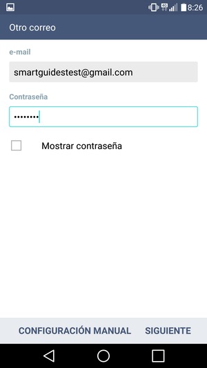 Introduzca su dirección de correo electrónico de Gmail o Hotmail y su contraseña. Seleccione SIGUIENTE