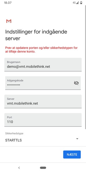 Vælg Sikkerhedstype