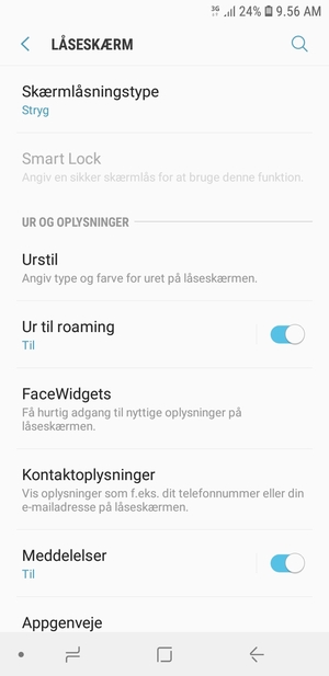 Vælg Skærmlåsningstype
