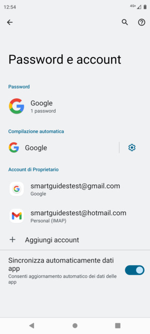 Seleziona il tuo account Google