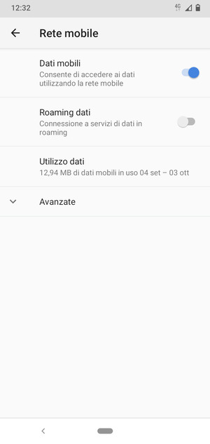 Per modificare la rete, in presenza di problemi, seleziona Avanzate
