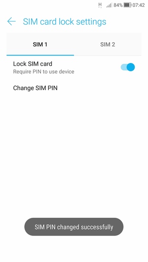 Your SIM PIN has been changed
