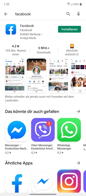 Wählen Sie die App