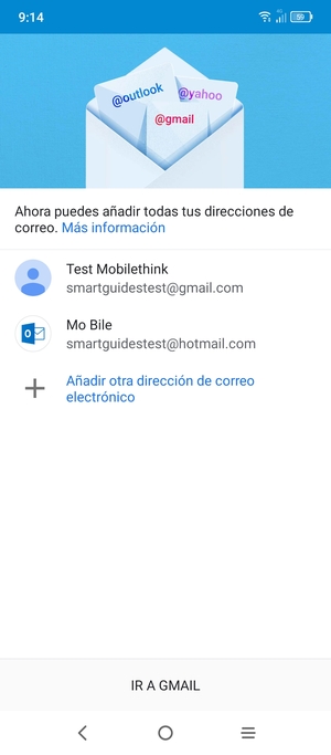 Seleccione IR A GMAIL