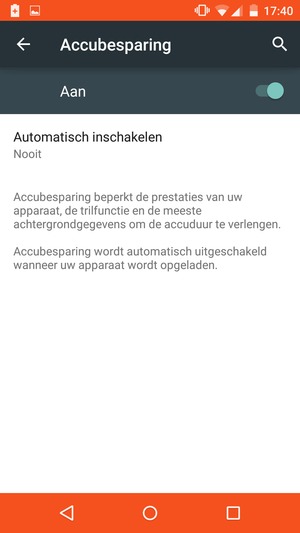 Schakel Accubesparing in