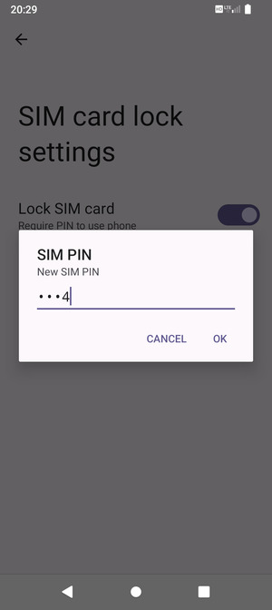 Enter your New SIM PIN and select OK