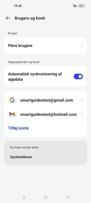 Vælg din Google-konto