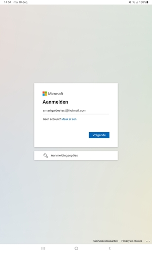 Voer uw Hotmail adres in en selecteer Volgende