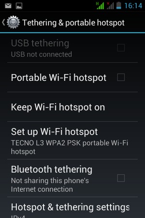 Select Set up Wi-Fi hotspot