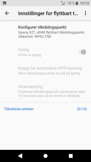 Velg Konfigurer tilkoblingspunkt