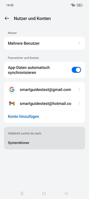 Wählen Sie Ihr Google Konto