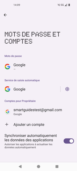 Sélectionnez votre compte Google