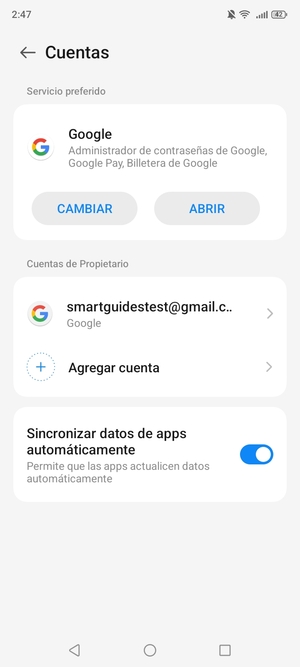 Seleccione su cuenta Google