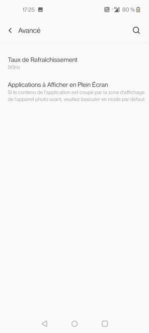 Sélectionnez Taux de Rafraichissement