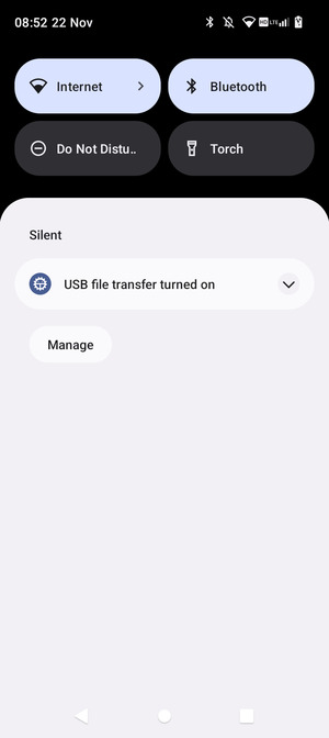 Slide down the top menu again