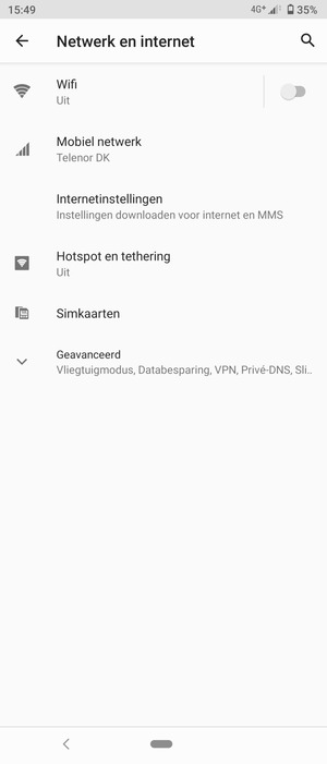 Selecteer Mobiel netwerk