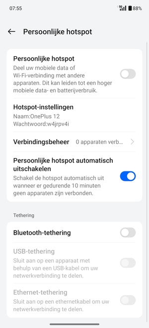 Selecteer Hotspot-instellingen