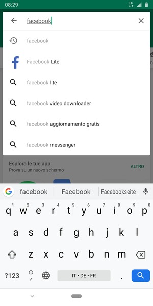 Inserisci il nome dell'app e seleziona Ricerca