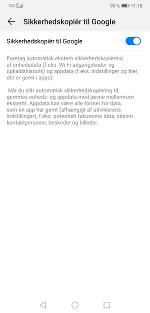 Vælg Tilbage-knappen