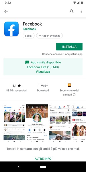 Seleziona INSTALLA
