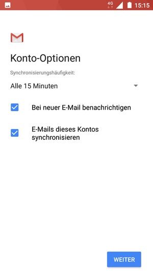Wählen Sie WEITER