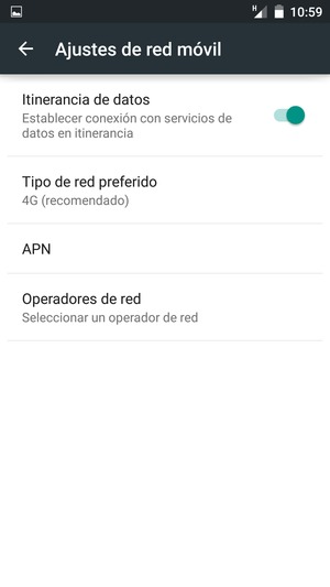 Activar o desactivar Itinerancia de datos