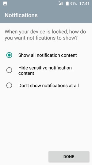 Select your preferred option and select DONE