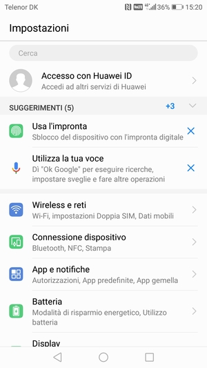 Seleziona Wireless e reti