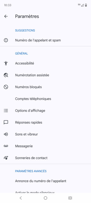 Sélectionnez Messagerie