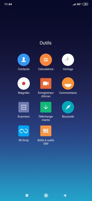 Sélectionnez Contacts