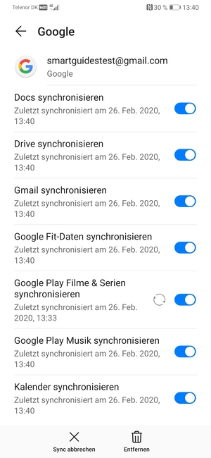 Ihre Daten werden synchronisiert