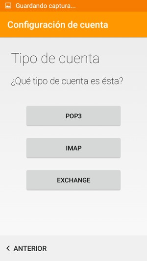 Seleccione POP3 o IMAP