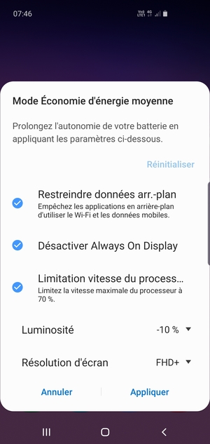 Sélectionnez Appliquer