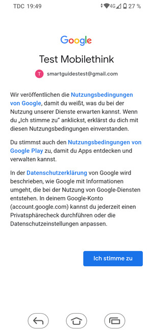 Wählen Sie Ich stimme zu