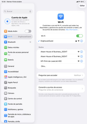 Ahora está conectado a la red Wi-Fi