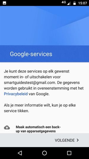 Selecteer VOLGENDE