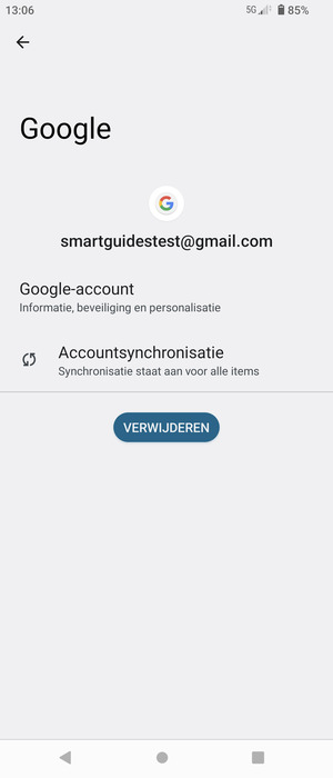 Selecteer Accountsynchronisatie