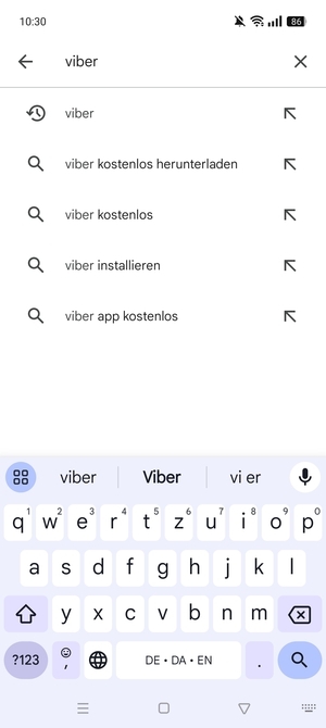 Geben Sie den Namen der App ein und wählen Sie Suchen