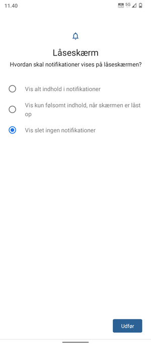 Vælg din foretrukne mulighed og vælg Udfør