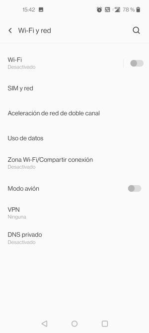 Seleccione SIM y red
