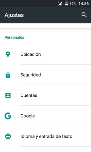 Desplácese y seleccione Cuentas