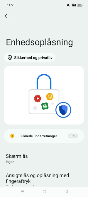 Vælg Skærmlås