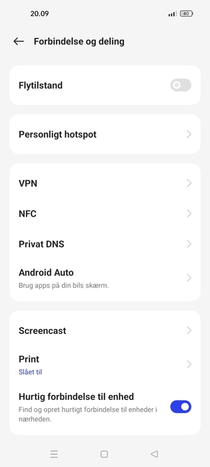 Vælg Personligt hotspot