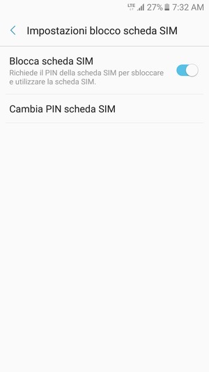 Seleziona Cambia PIN scheda SIM