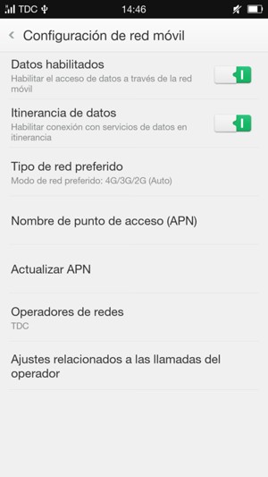 Activar o desactivar Itinerancia de datos