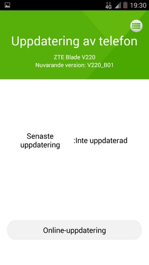 Välj Online-uppdatering