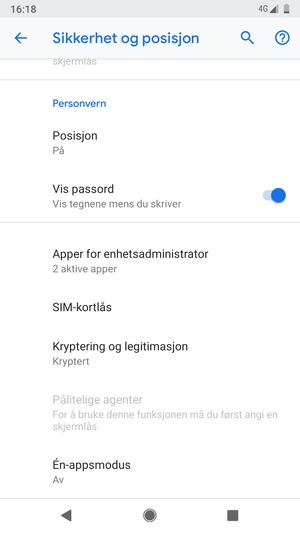 Velg SIM-kortlås