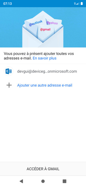Sélectionnez ACCÉDER À GMAIL