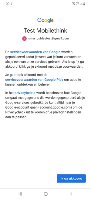Selecteer Ik ga akkoord