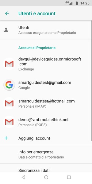 Seleziona il tuo account Google